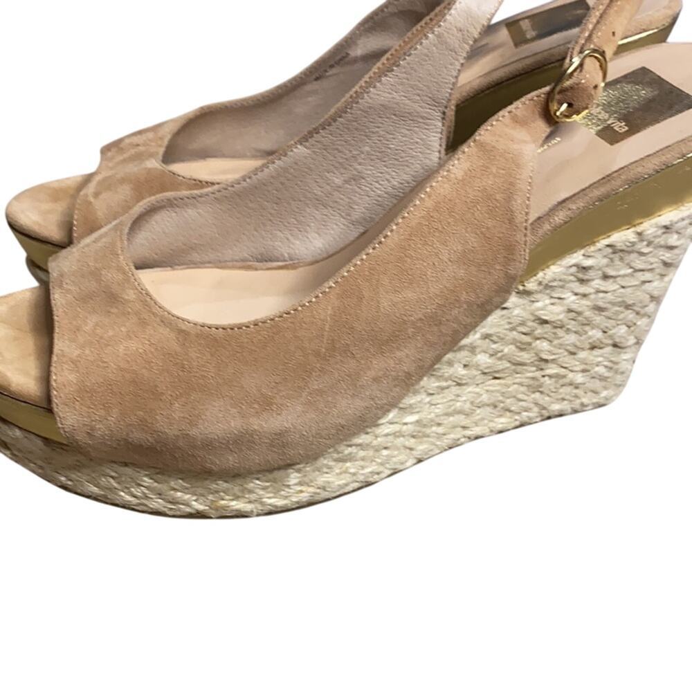 Dolce Vita Jute Suede Espadrille Peep Toe Wedge Sandals, size 10 - Picture 3 of 5